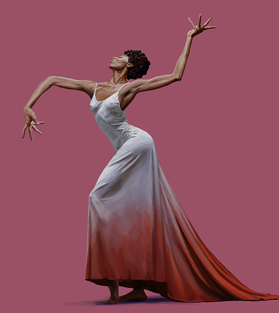 Ballet ballet dance daniel clarke digital folioart illustration painting realist woman