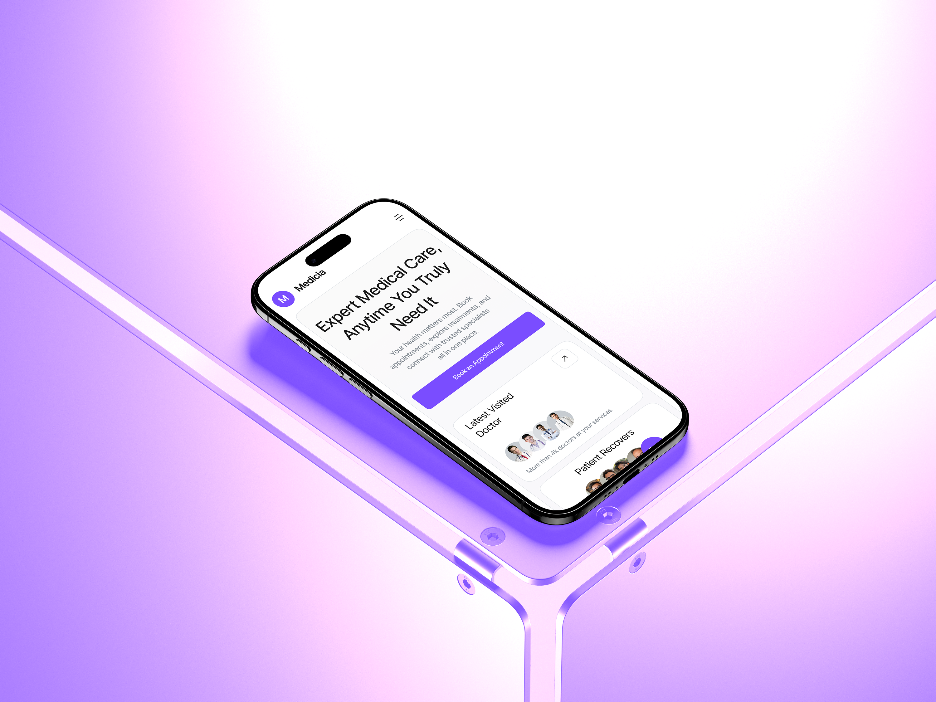 Responsive Healthcare Landing Page UIUX Design interface product service startup ui ux web
