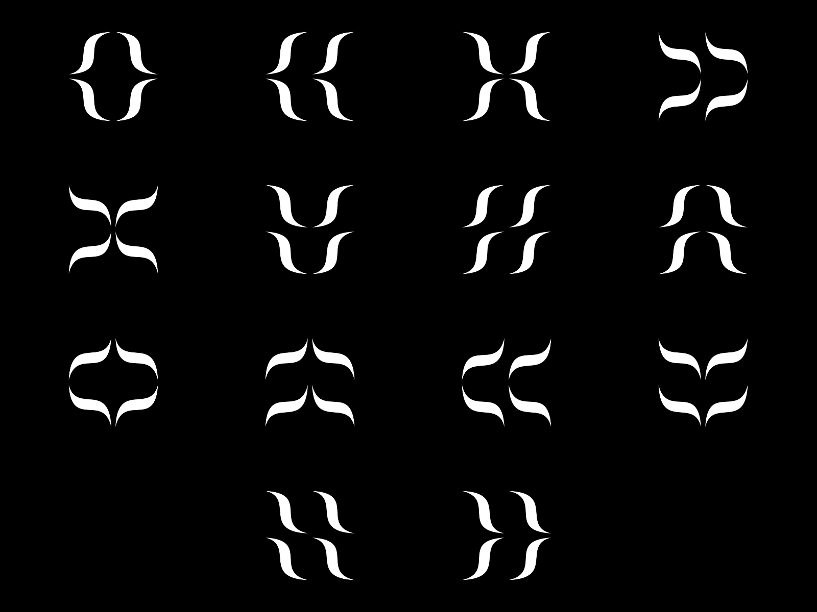 8NODE Structural Variations 8node abstract identity curve design curve system experimental logo geometric logo logo variations minimal logo structural identity structural logo symmetry design tension curves