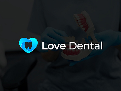 Love Dental, (love + dental) Modern Logo Design Concept 3d animation branding dental logo dental love graphic design lodo dental logo logo dental logo design logo make love love dental