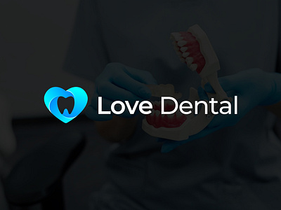 Love Dental, (love + dental) Modern Logo Design Concept 3d animation branding dental logo dental love graphic design lodo dental logo logo dental logo design logo make love love dental