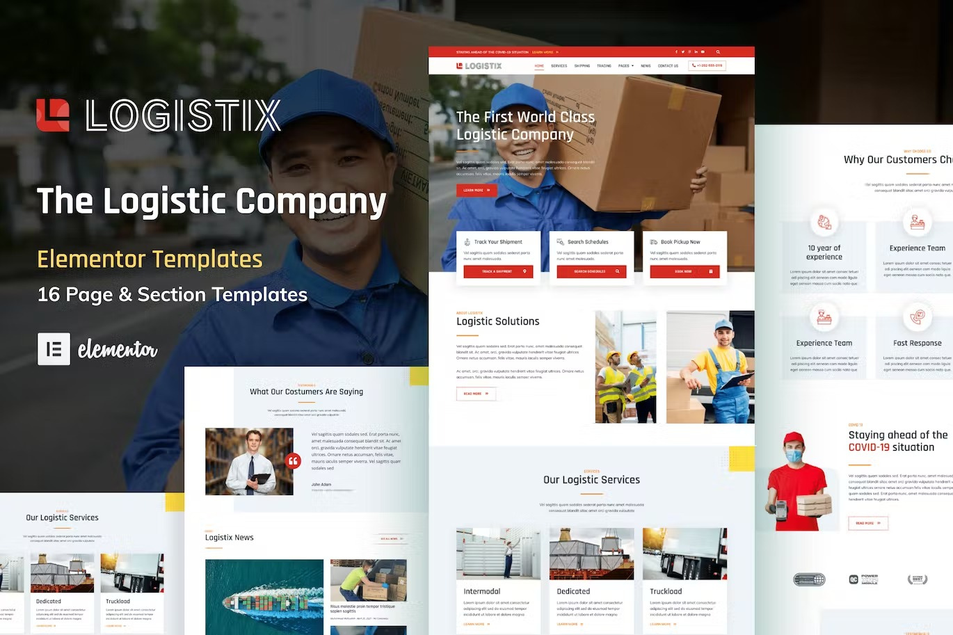 Example of Logistix - Transportation Courrier & Logistic Company Template K