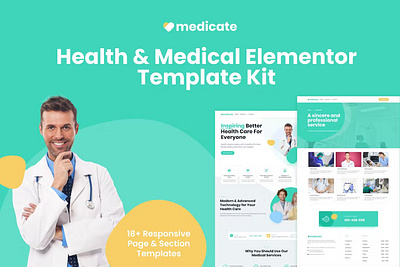 Medicate - Medical Elementor Template Kit branding design graphic design illustration
