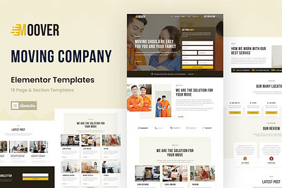 Moover - Moving Company Website Elementor Template Kit branding design graphic design illustration logo