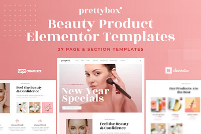 Prettybox - Cosmetics and Beauty Store Elementor Template Kit branding design graphic design illustration logo