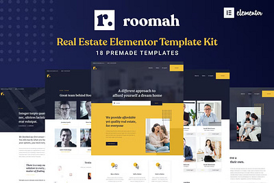 Roomah - Elementor Realtor Template Kit branding design graphic design illustration typography