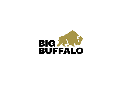 BIG BUFFALO aggressive animal animal logo big bison buffalo bull charging crossfit fitness gold gym logo sports supplement workout zoo