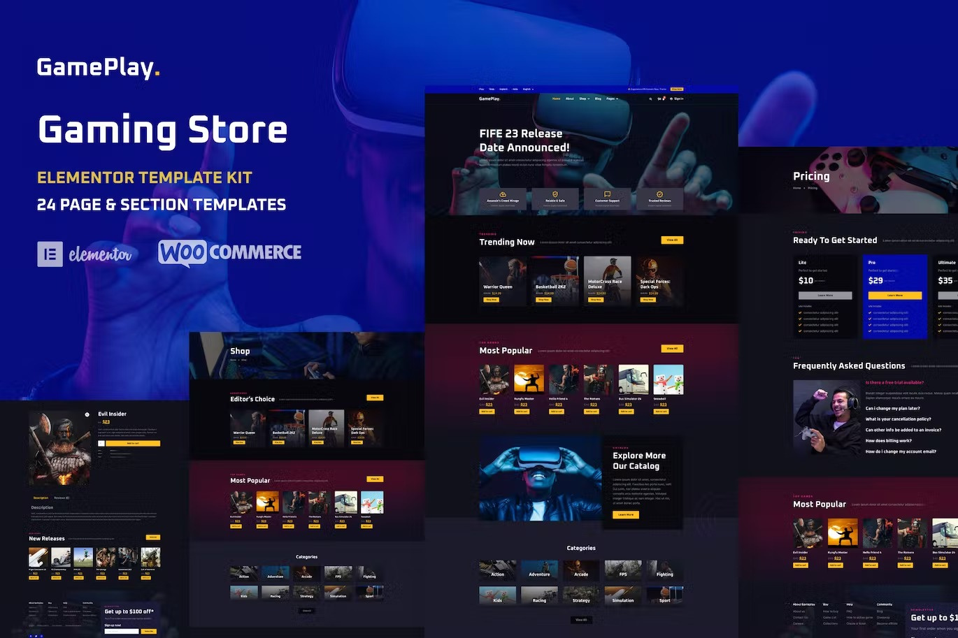 Example of GamePlay - Elementor Template Kit for Video Game Store