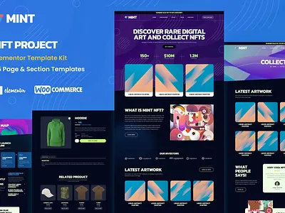 NFT Projects & Achievements WooCommerce Elementor Template branding design graphic design illustration typography