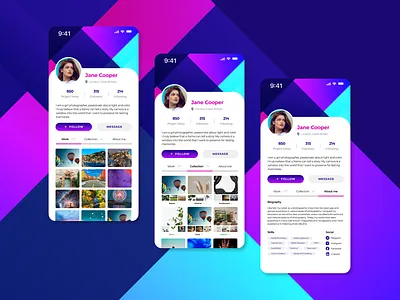 Daily UI #006 • User Profile creativelayout creativeprocess daily 100 challenge dailyui dailyui006 design designchallenge designinspiration designthinking digitaldesign dribbbledesign graphicdesign mobileappdesign photographyplatform portfolio uidesign usabilitytesting userinterface userprofile uxdesign