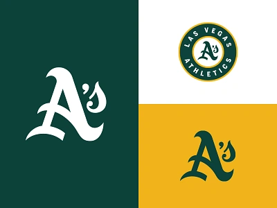 Las Vegas Athletics a as athletics badge baseball brand classic las vegas lettering mlb monogram oakland rebrand redesign roundel sports type typography vegas vintage