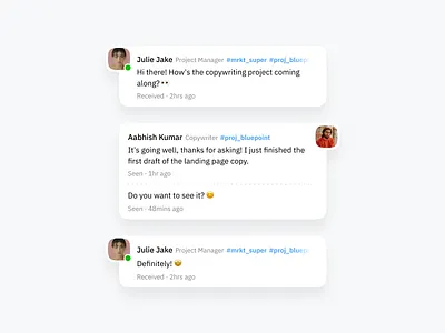 Team Chat Leaked - Chatbox Visual/UI Design 2023 chat chatbox clean creative design experience facebook figma funk interactive interface minimal pop product team trend ui ux visual