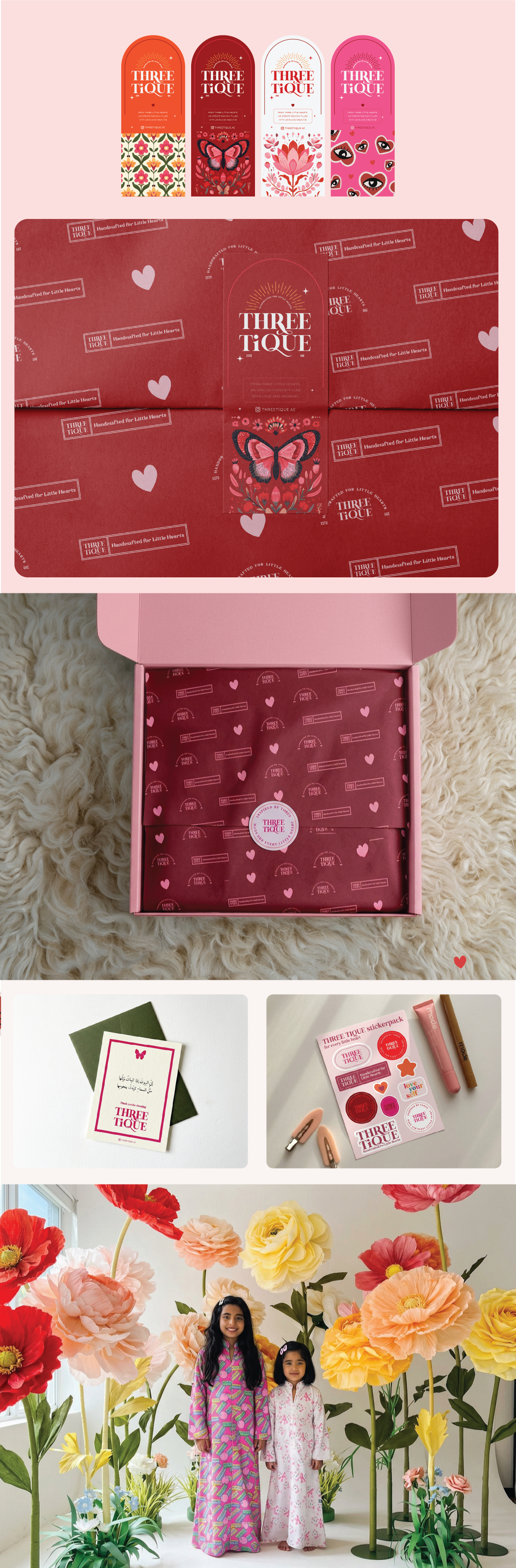 Threetique — Kidswear Brand Identity UAE brand identity branding design packaging fashion fashion branding uae graphic design logo