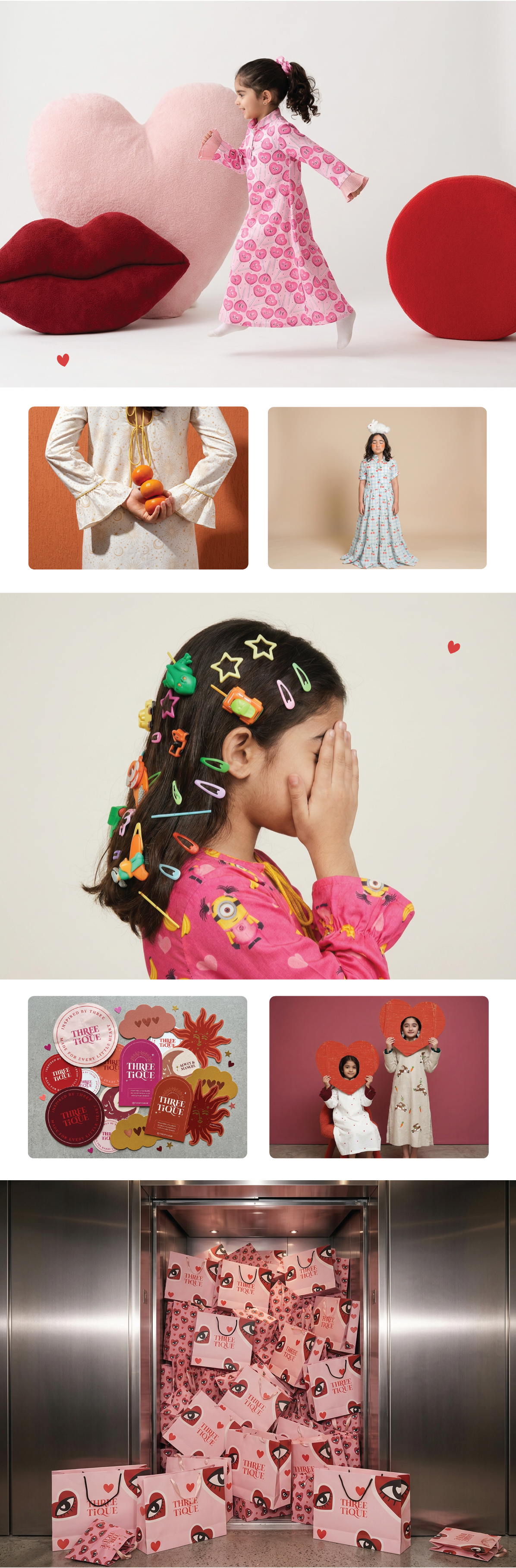 Threetique — Kidswear Brand Identity UAE arabic design brand identity branding branding logo branding uae design packaging design visual fashion branding graphic design identity luxury kids fashion logo luxury branding