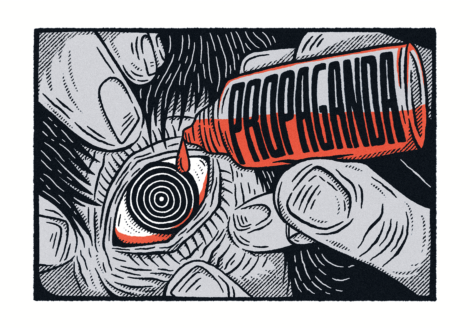 PROPAGANDA brainwashing comic art hypnosis illustration manipulation media manipulation metaphor mind control political art propaganda psychological art retro illustration