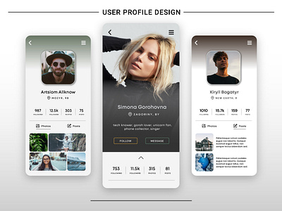 DailyUI #006 - User profile branding graphic design minimal ui vector