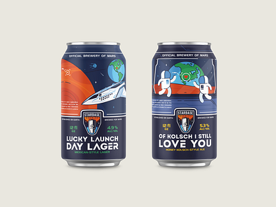 Of Kolsch I Still Love you astronaut beer can mocup branding craft beer design earth exploration graphic design hops icon icon set illustration love mars planets space space city spaceship stars vector