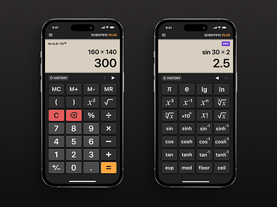 Scientific Calculator iOS Mobile App calculator ios mobile app design scientific ui