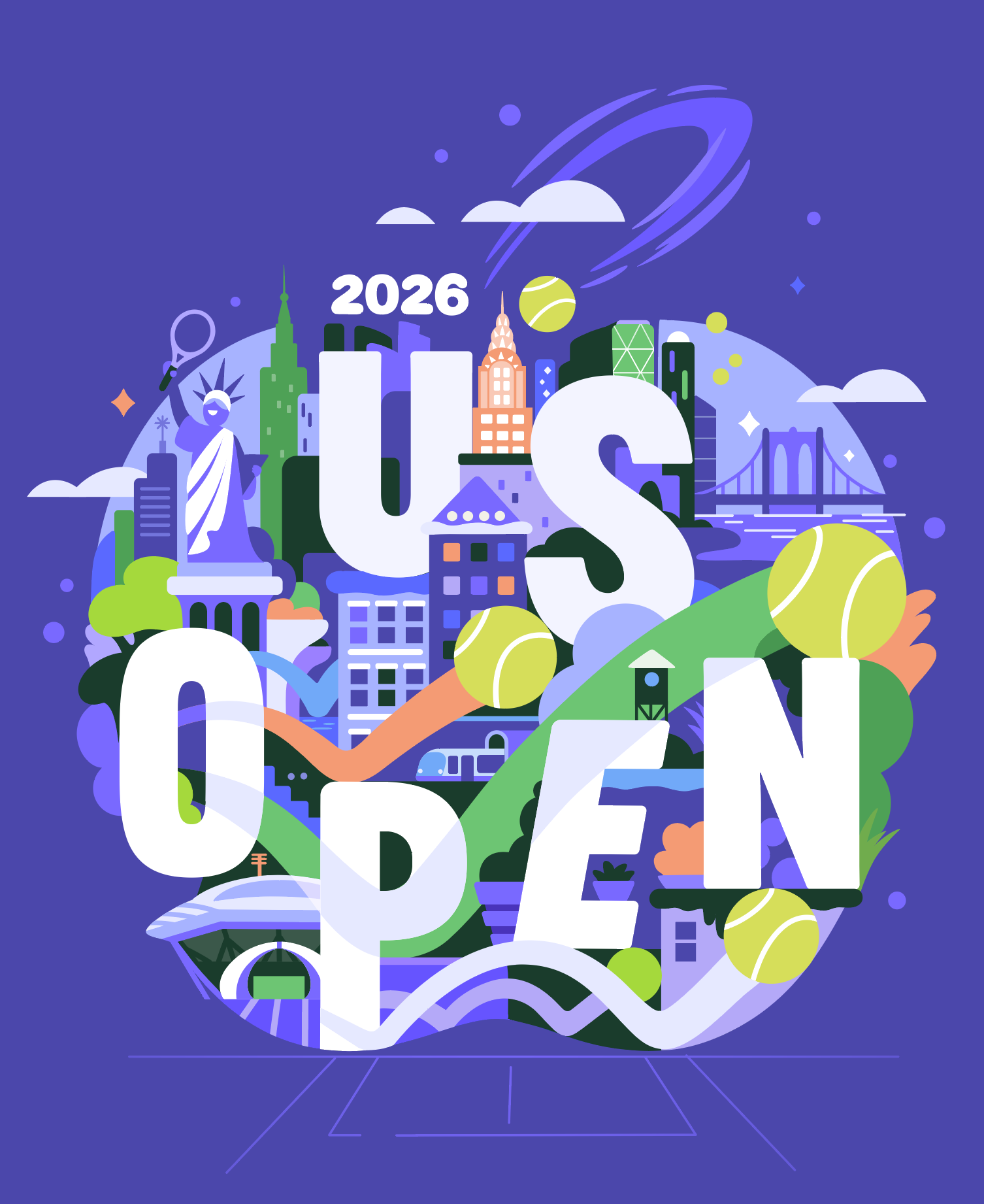 US Open 2026 Concept II abstract branding cartoon character concept design illustration logo poster usopen zutto