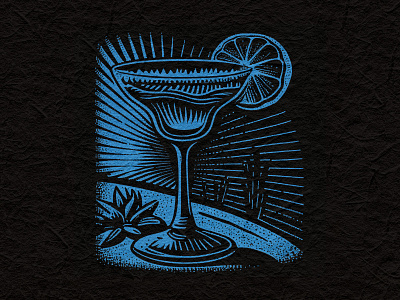 Margarita Cocktail cocktail design illustration linocut margarita retro t shirt vintage