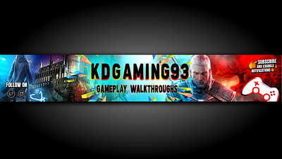 KDGAMING93 BANNER DESIGN , YOUTUBE BANNER, GAMING BANNER banner art channel art custom design freelancing gaming banner online online shoping online store template thumbnail twitch banner twitch streamers youtube youtube banner youtube channel banner youtube gaming youtube logo