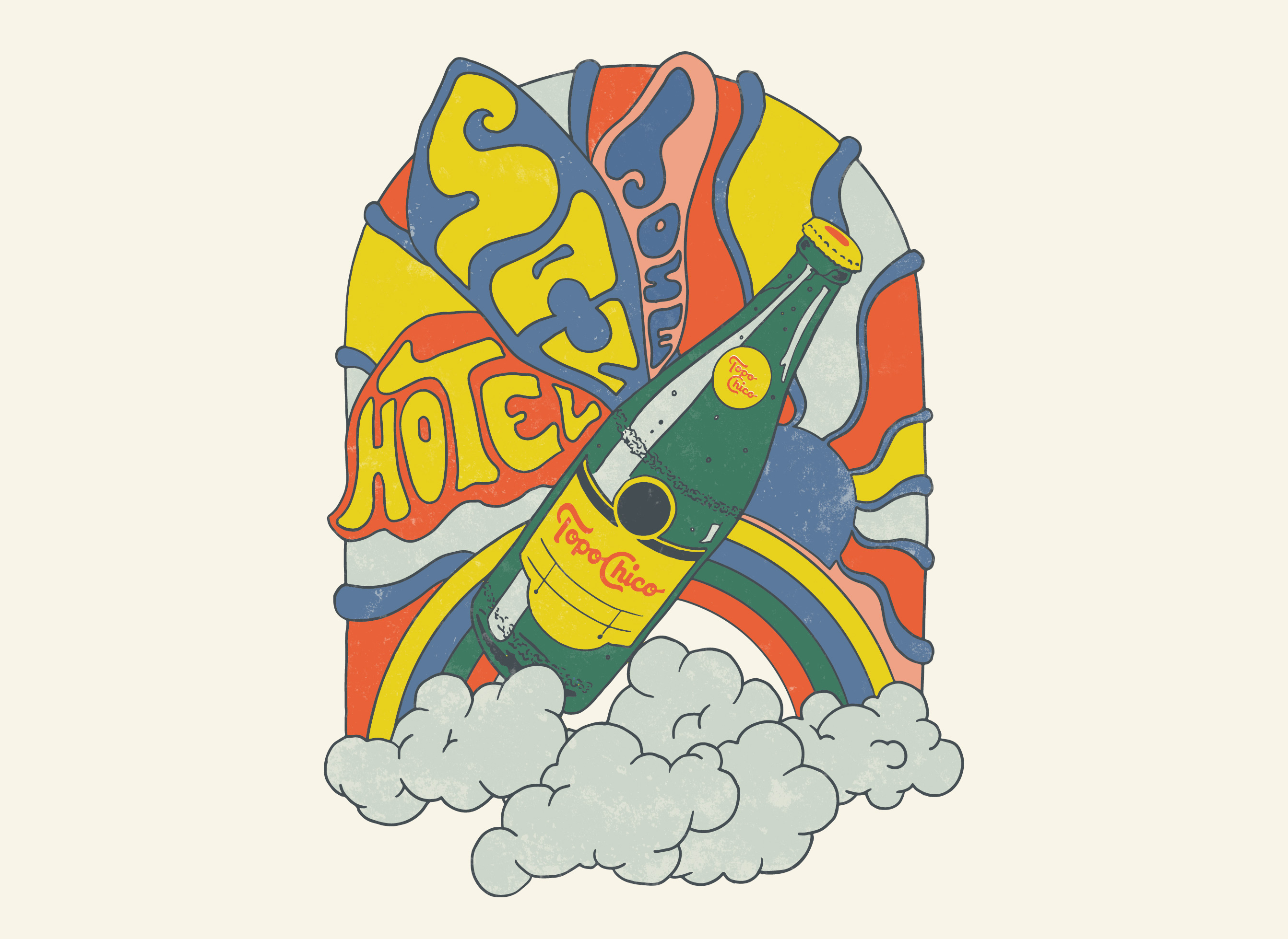 SXSJ Topo T-shirt apparel branding graphic design groovy hand lettering illustration type typography