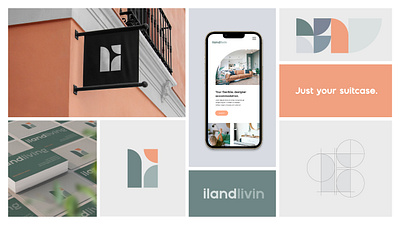 Iland livin. Brand design and UI for a short term accommodation branding logo ui