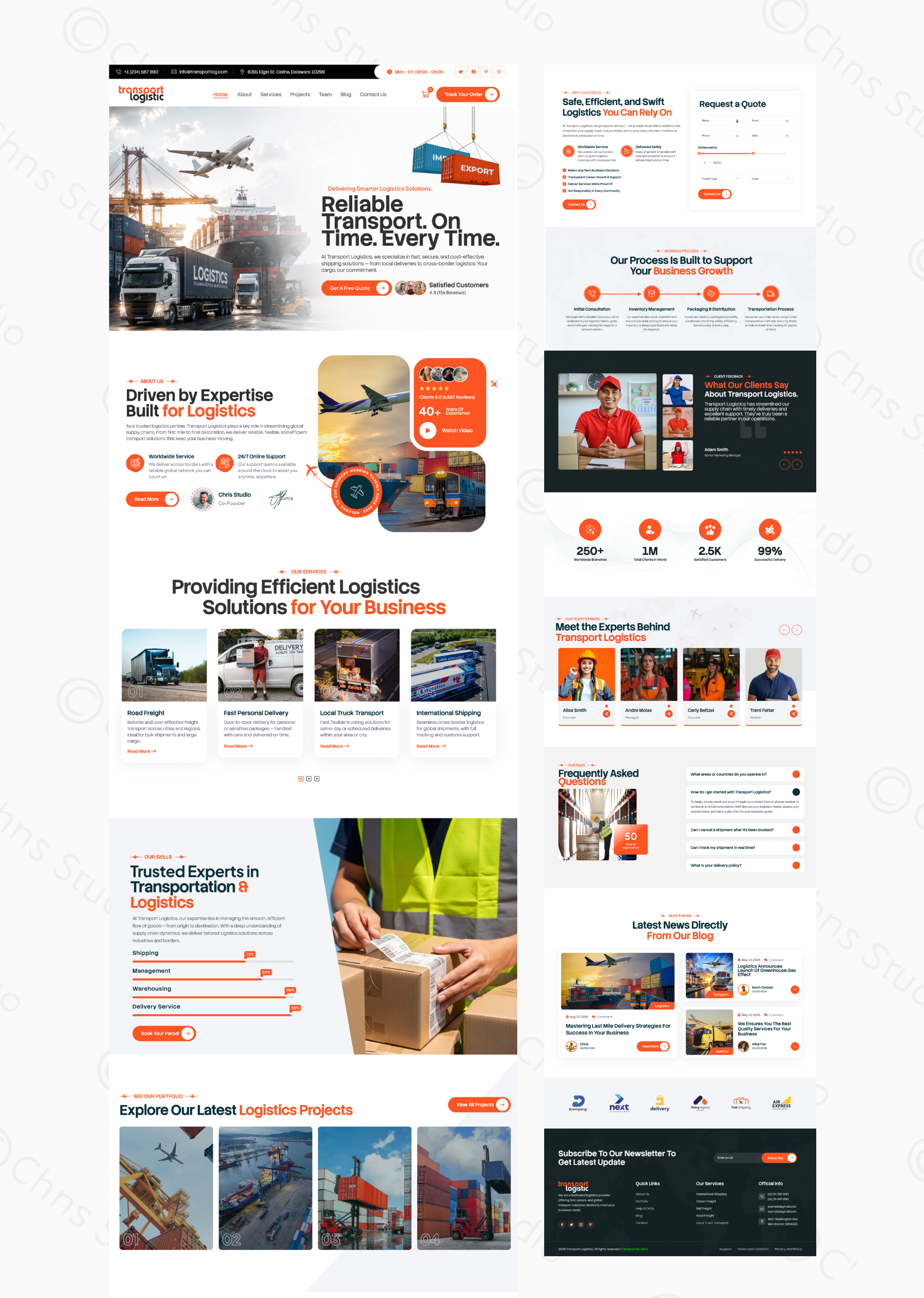 Transport Logistics corporatewebsite figmadesign freighttransport logisticsdesign logisticswebsite supplychain transportation uidesign uxdesign webdesign
