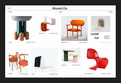 Atomic Co. // Web design branding design furniture logo midcentury ui web website