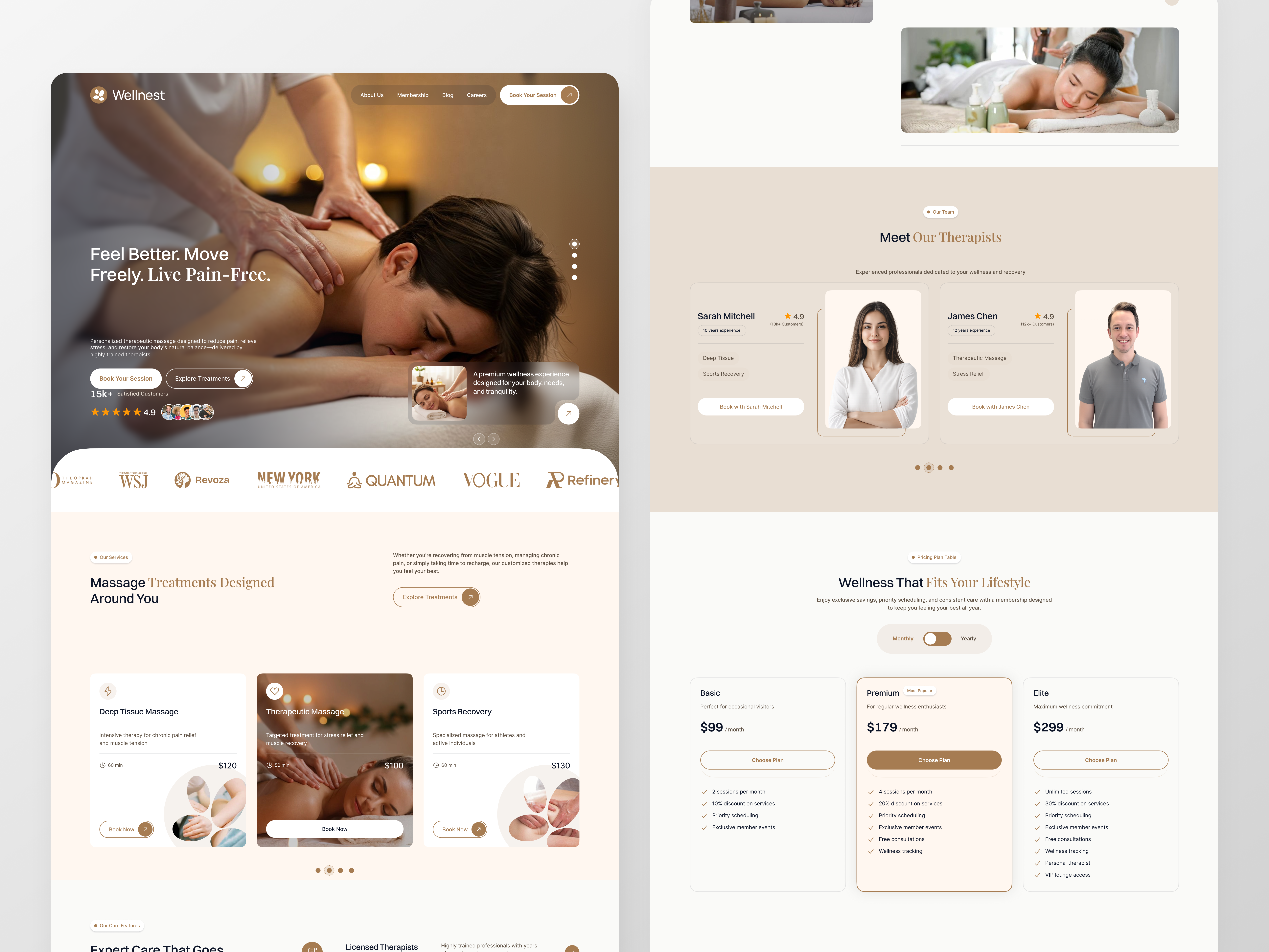 Spa & Wellness Service Booking Website Design appointment booking beauty wellness booking website healthcare service interface message therapy product saas design service spa website startup therapist booking ui ux web website website ui website ui design wellness platform wellness website