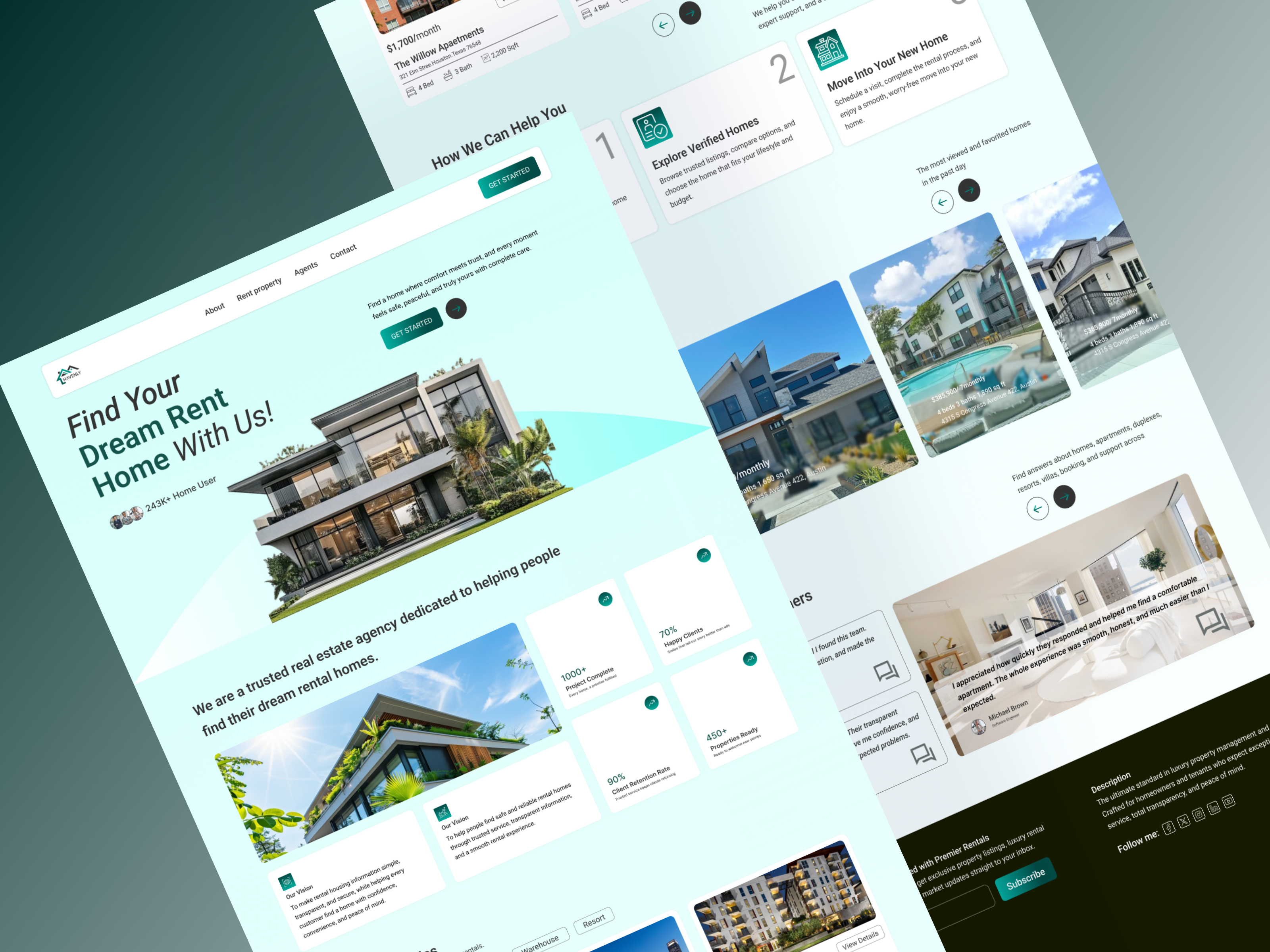 Rental real estate business landing page UI Design branding conversiondesign design globalbusiness landingpagedesign leadgeneration logo motion graphics onlinemarketing propertymanagement propertymarketing realestatelandingpage realestatemarketing realestatesales rentalbusiness rentalproperty rentalrealestate ui vector