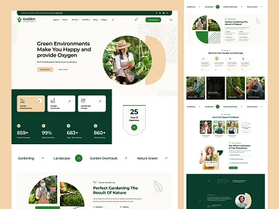 Garden & Landscaping Figma Template agency animation branding clean creative design gaedening illustration landscape logo modern product design tree plantation ui ui design ux website