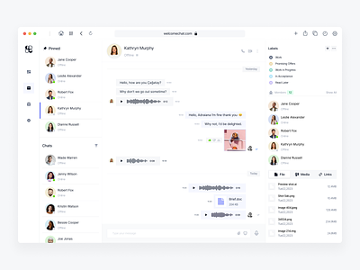 Welcome: Message Page application chat conversation dashboard message design hover inbox mail mailbox meeting message message app messages notification platform saas saas dashboard ui ux web