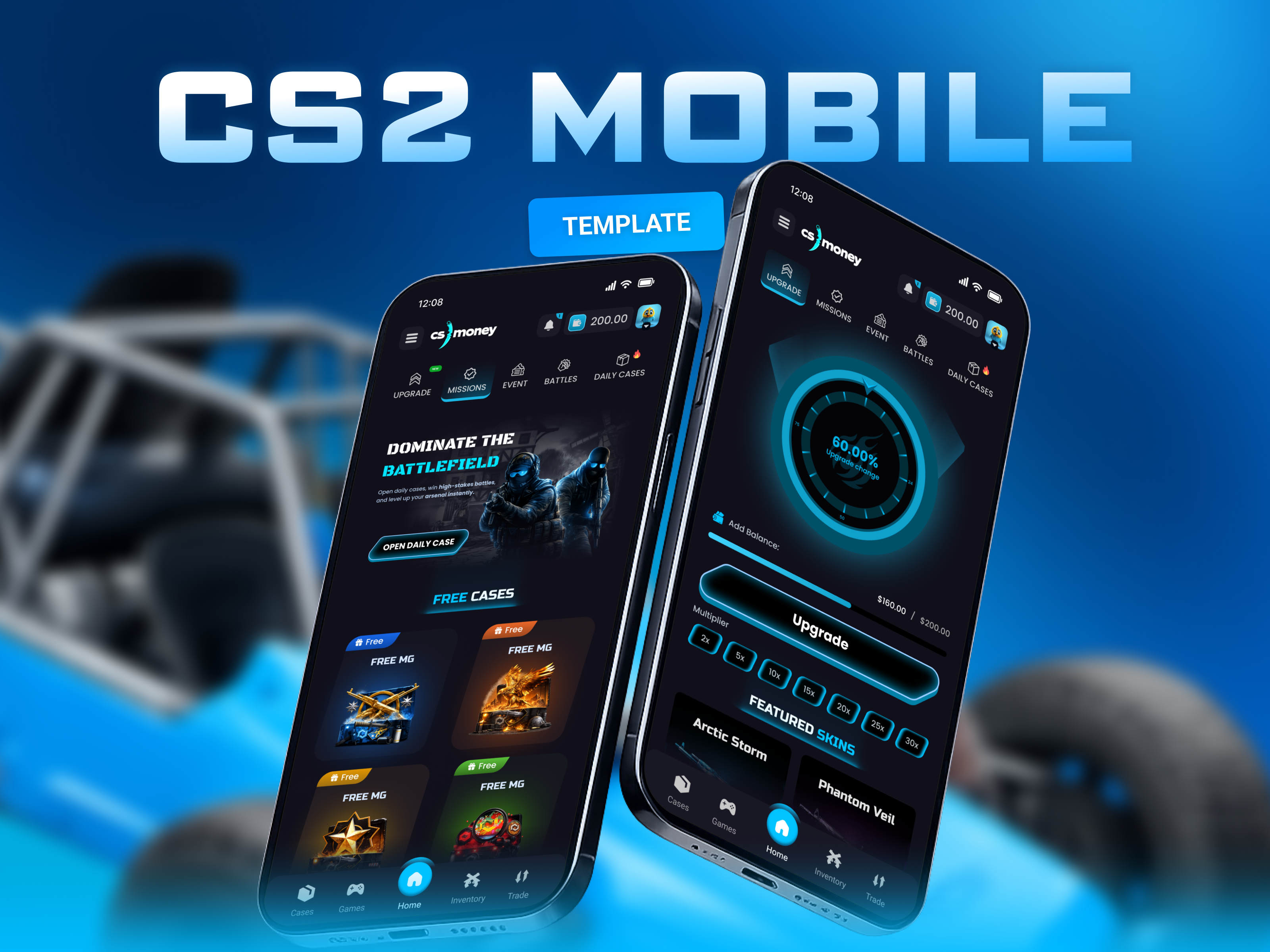 Counter-Strike 2 Mobile App UI Design app case battles casino app casino cases casino interface csgo csgo app csgo casino csgo gaming gambling gambling app game design gaming igaming mobile mobile app moblie gambling open case skins gambling ui gambling