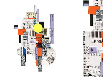 Cost Table abstract collage composition glitch martovsky materials nft orange