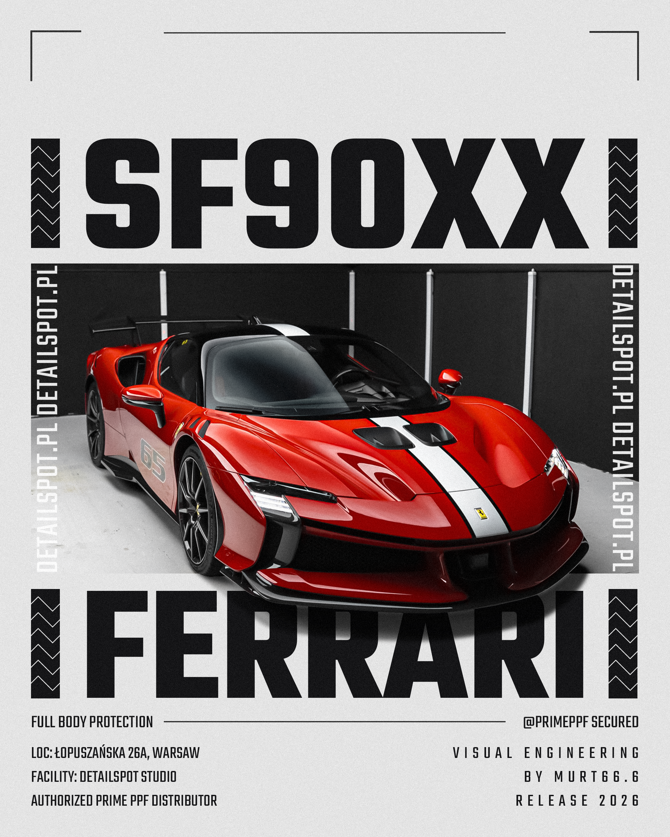 Ferrari SF90 | Concept Poster for Detailing Service adobe photoshop branding car design graphic design illustration photoshop poster
