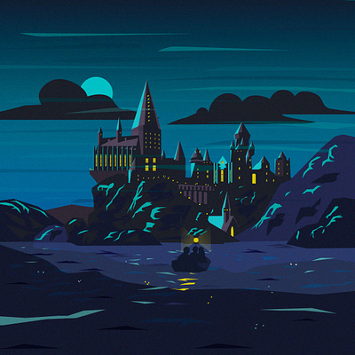 Going Home. Hogwarts flat illustration harry potter hogwarts illustration illustrator