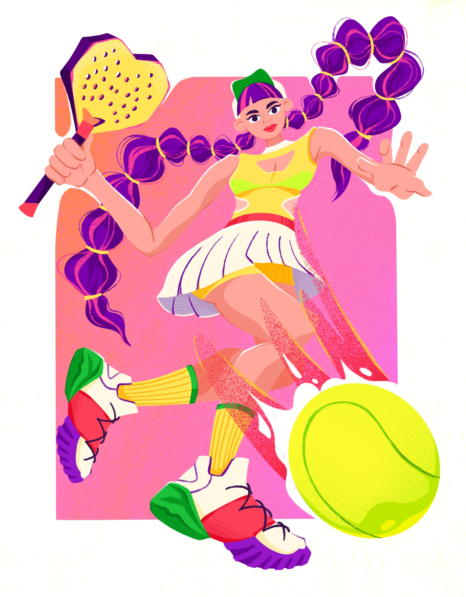 Padel Rhythm ball design girl illustration mockup padel print racket raster sneakers speed sport style tennis