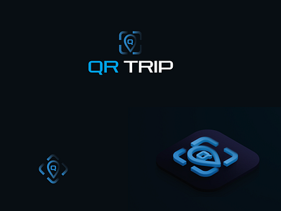 QR TRIP logo Branding 3d branding design flat graphic design icon illustration location logo logo minimal qr logo scan logo trip logo vector