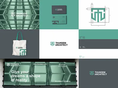 Thudem Architect branding design graphic design illustration illustrator lettering logo monogram ui vector