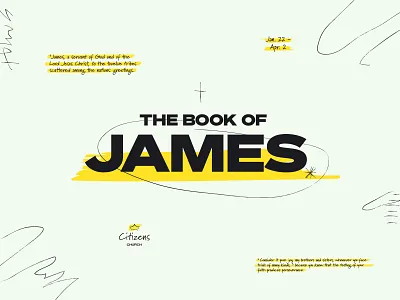 The Book of James | Sermon Series bible branding church editorial hand drawn highlight illustration james jesus linework logo modern new testament note book pastor scribble series sermon simple sketch