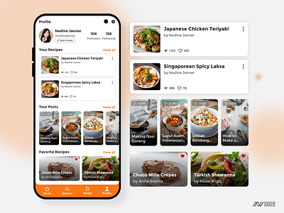 Recipe App User Profile Page mobileapp recipeapp ui ui design uiux uiuxdesign