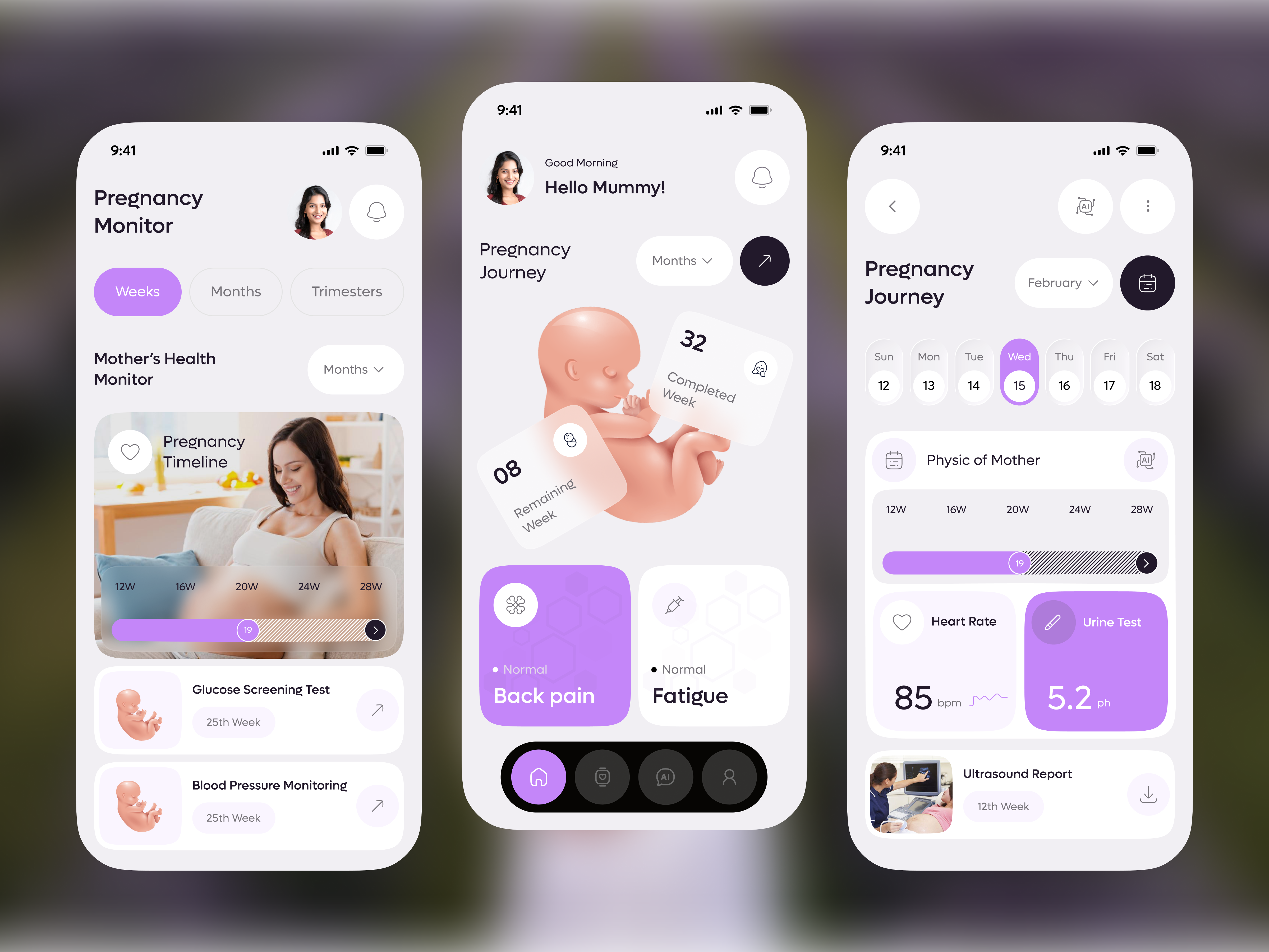 Pregnancy Tracker App — Maternal Health & Pregnancy Journey UI baby tracker femtech health app health tech healthcare app healthcare ui maternal health maternal health app mobile app mobile app design mobile ui pregnancy app pregnancy app design pregnancy tracker pregnancy ui product design ui ux women health