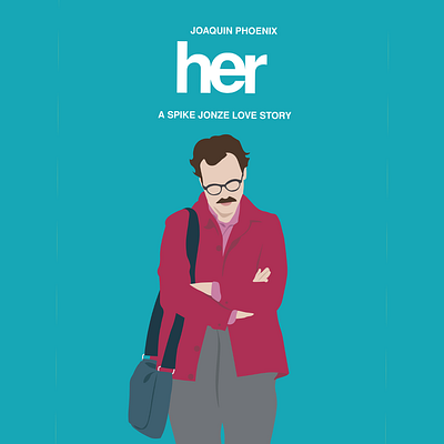 "HER" movie poster design illustration vector