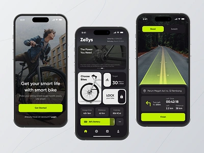 Zellys - Smart Electric Bike Mobile App app bike charging clean design discover driving electric bike electric bike app electric vehicle ev app map mobile mobile app remote simple supercharger ui uiux ux