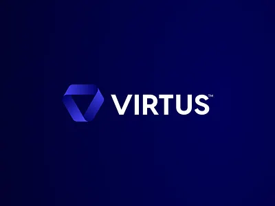 virtus Logo abstract brand branding cybersecurity design graphic design logo logomark modern security simple ui vector virtus