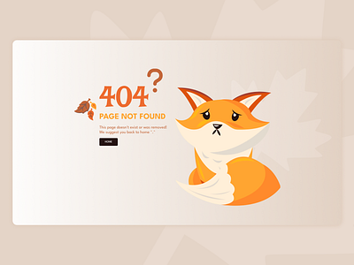 404 Page - Daily UI #008 008 404 challenge clean dailyui design error fox illustration minimal page not found ui