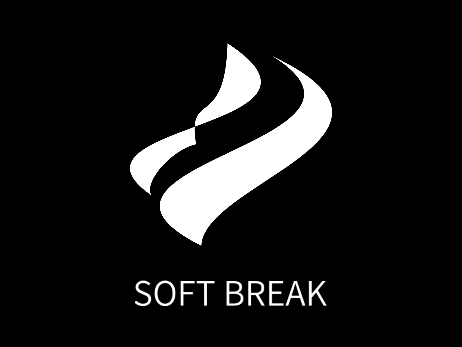 SOFT BREAK abstract clean form geometry linework logo mark minimal monochrome shape simple symbol