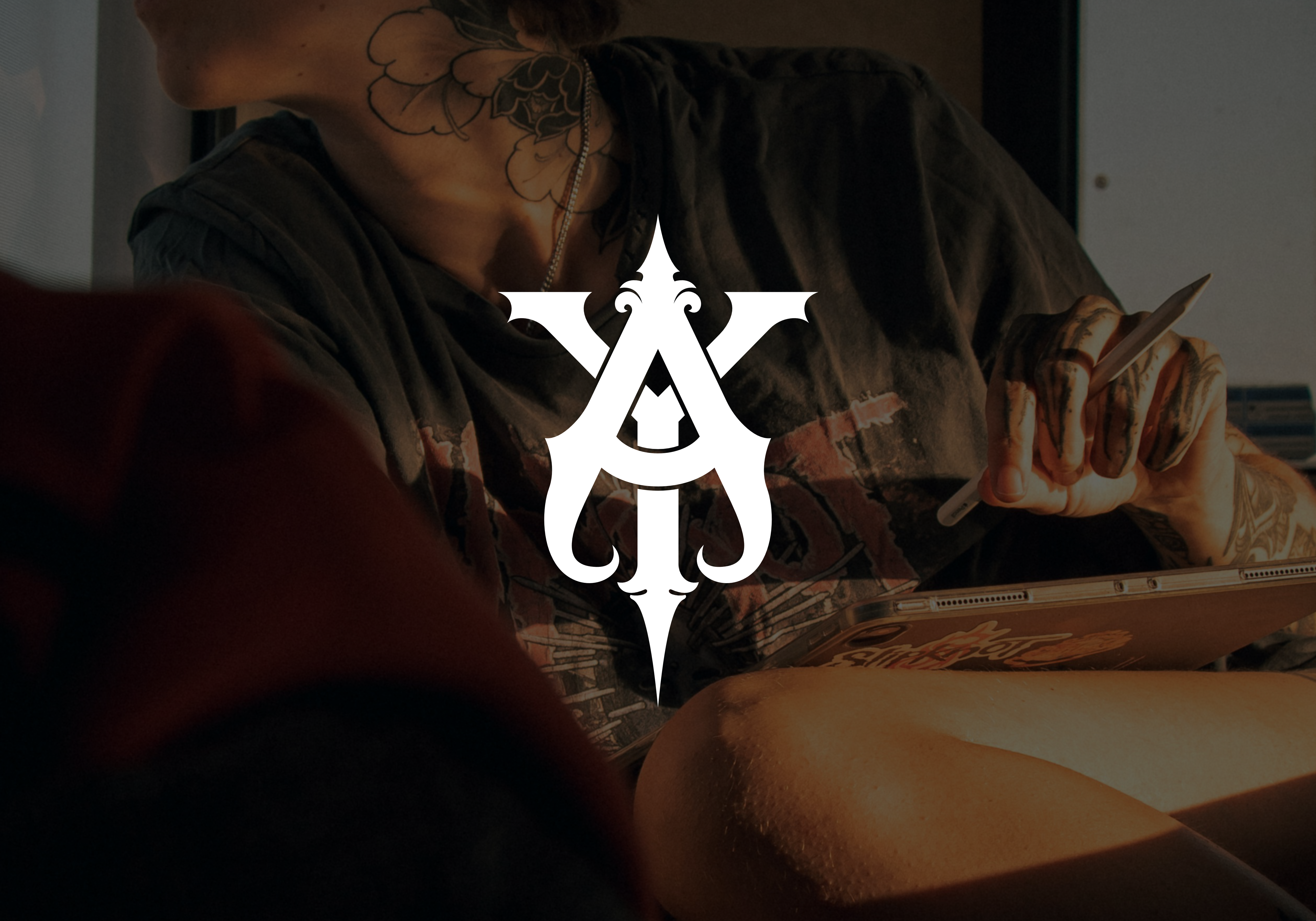 Aryand Yeager Tattoo Artist Logo branding design graphic design logo tattoo tattooartist tattooartistlogo tattoologo tattoos tattoostudio typography vector