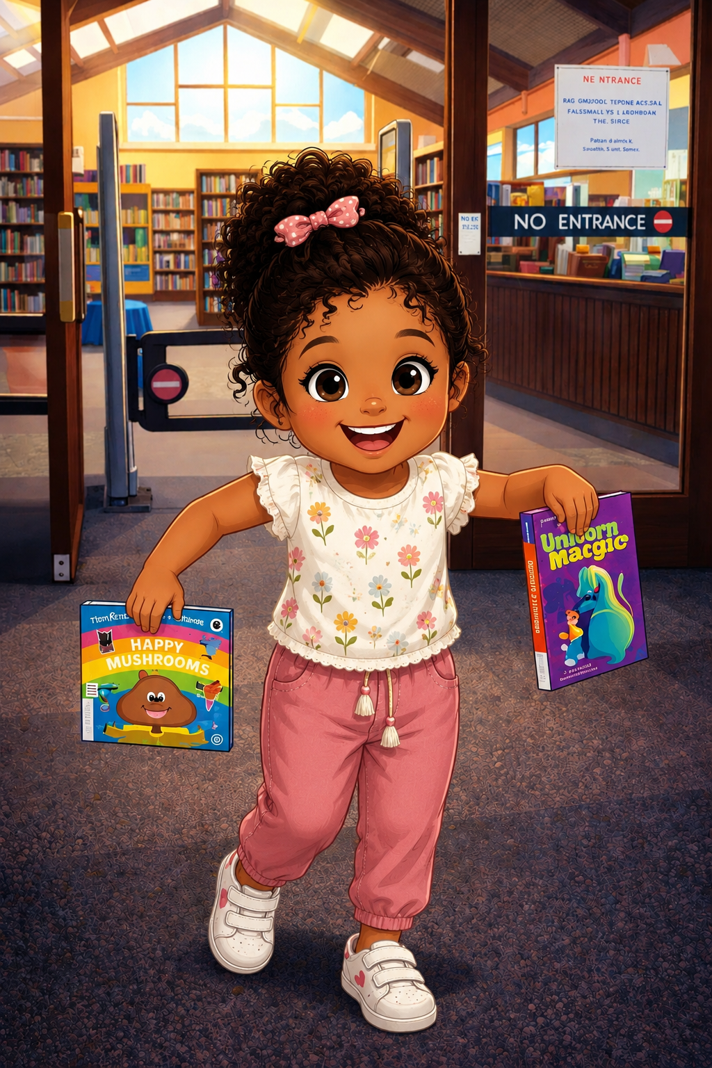 Library Adventure! Finding the Perfect Books artistic process book illustration character design childrens book illustration childrens book illustrator childrens publishing colorful art cute characters digital painting holding books joyful storytelling kidlitart library scene narrative illustration playful art portfolio piece reading adventure storybook art warm lighting whimsical illustration